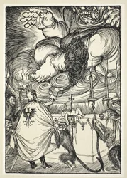 The Black Mass No. 2 (The Celebrant and the Master of Ceremonies), illustration from The Kaiser